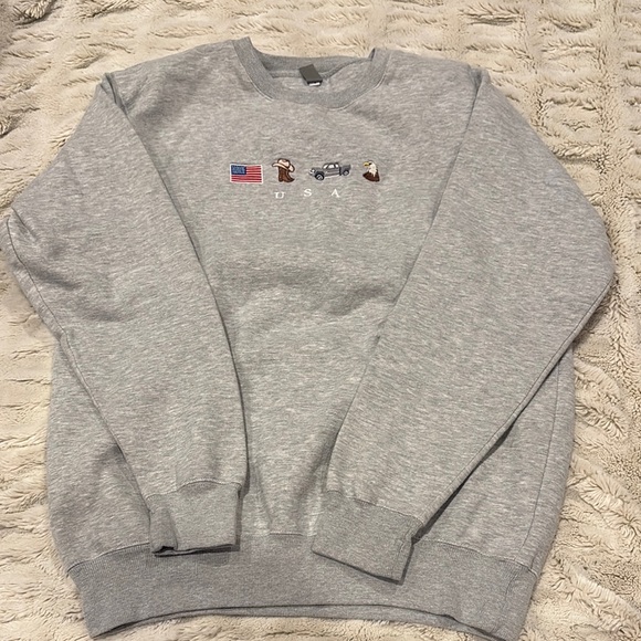 Other - Gray Crewneck Sweater with Minimalist Design